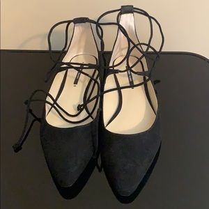 Zara Basic Tie Up Pointed Flats size 38